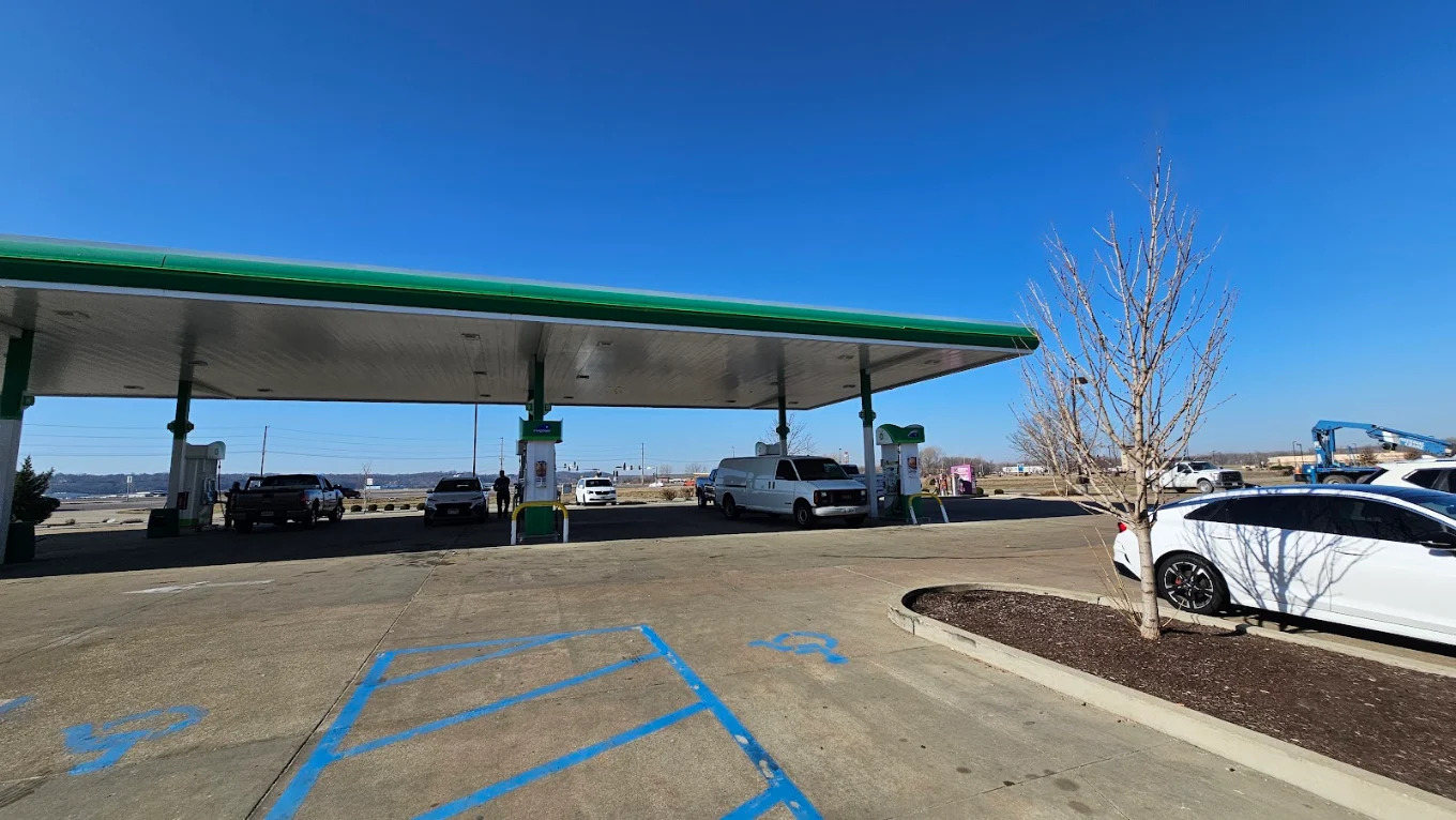 Before and after gas station concrete